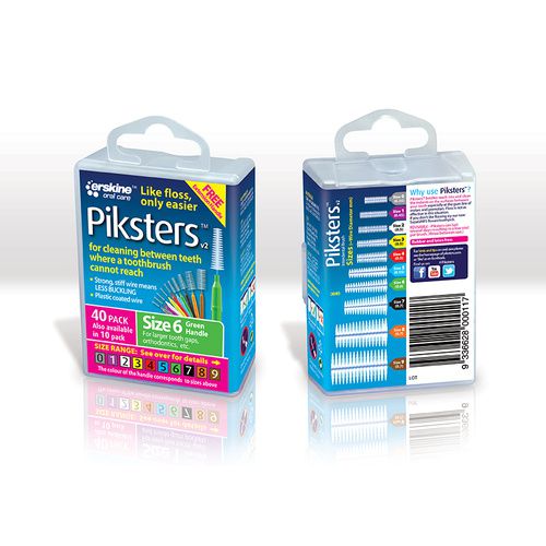 Piksters Interdental Green Handle Size 6 Brush (40 pack)
