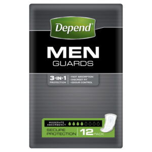 Depend Guards For Men, Moderate Absorbency, 12 Guards