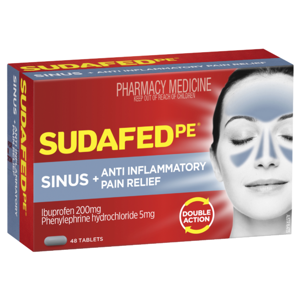 Sudafed Sinus + Anti Inflammatory Pain Relief Tablets 48 Pack