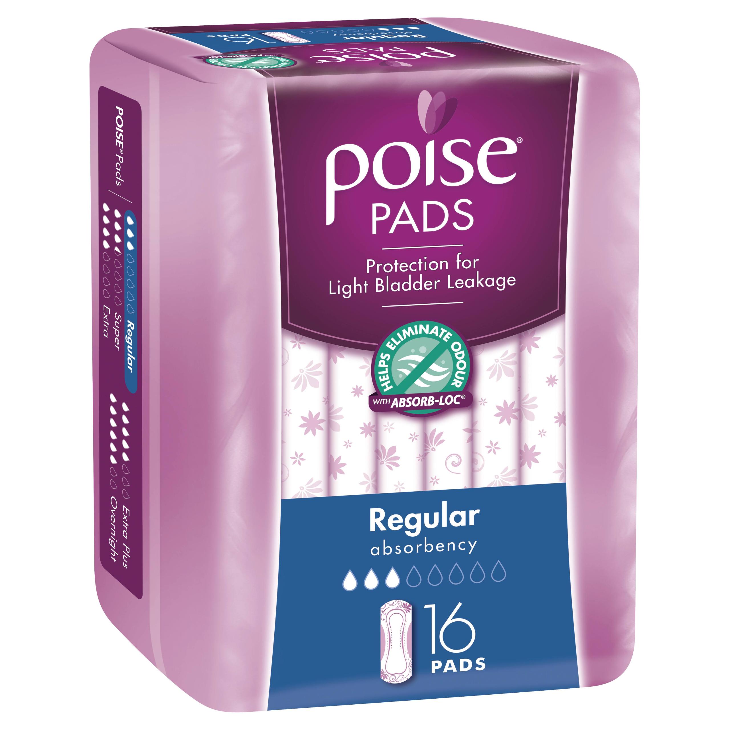 Poise Pads Regular 16 Pack Poise Pads Regular 16 Pack