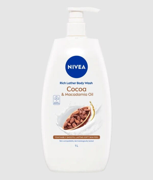 Nivea Rich Lather Cocoa & Macadamia Oil Body Wash 1L
