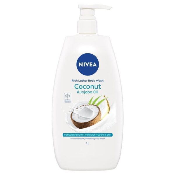 Nivea Rich Lather Coconut & Jojoba Oil Body Wash 1L