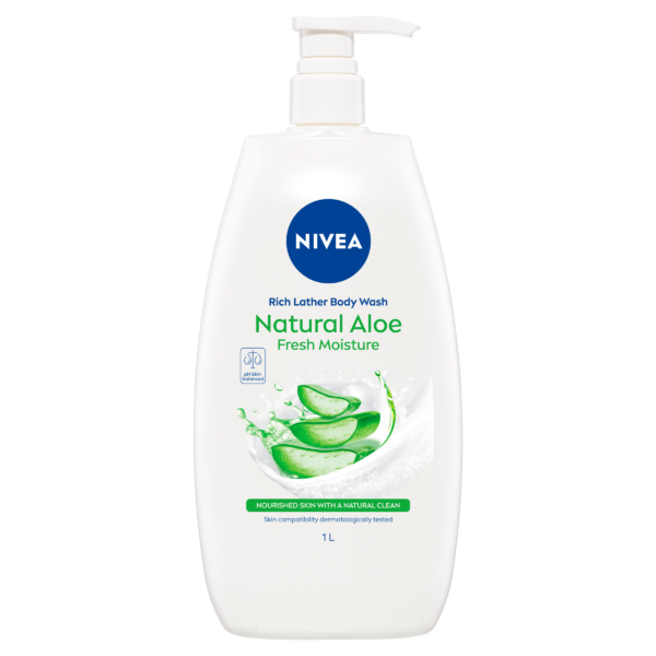 Nivea Rich Lather Natural Aloe Fresh Moisture Body Wash 1L