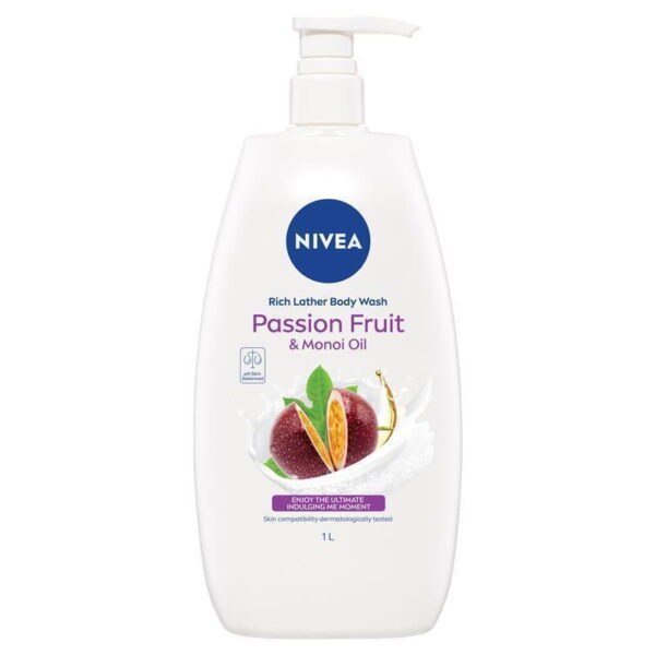 Nivea Rich Lather Passion Fruit & Monoi Oil Body Wash 1L