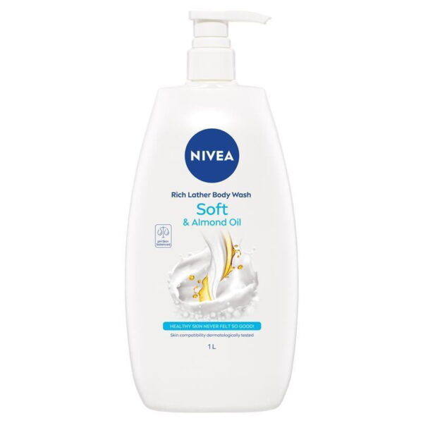 Nivea Rich Lather Soft & Almond Oil Body Wash 1L
