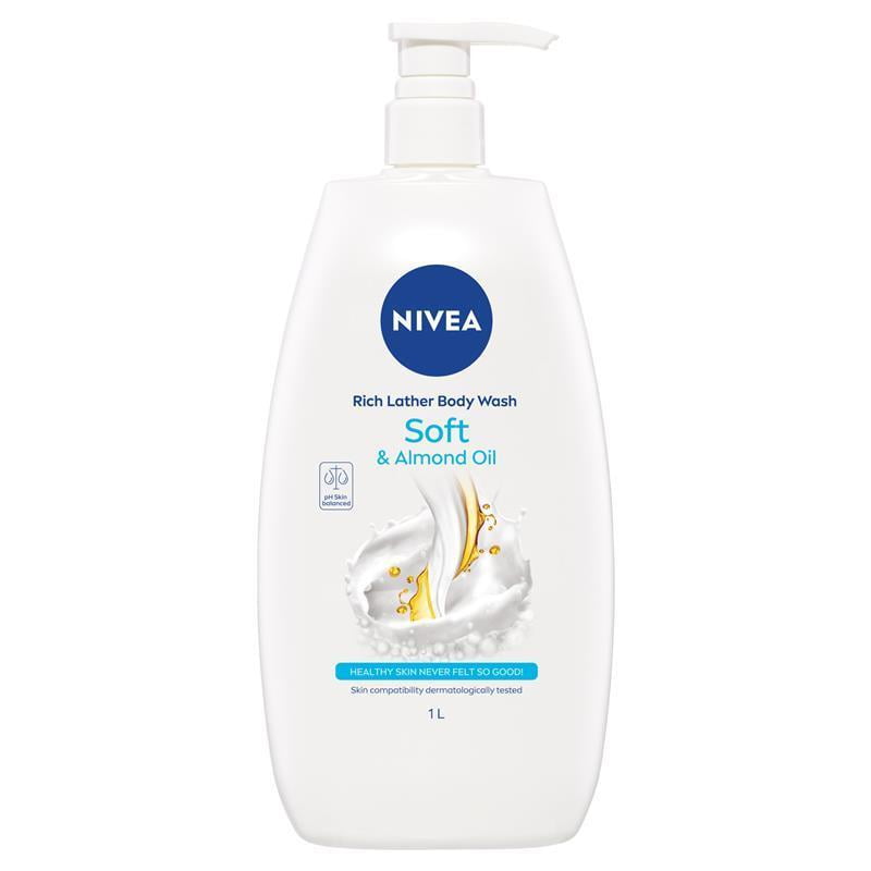 Nivea Rich Lather Soft & Almond Oil Body Wash 1L 1