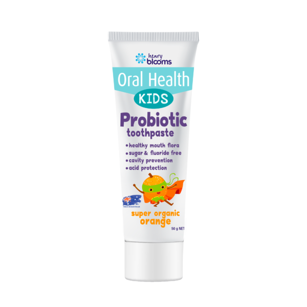 Henry Blooms Kids Probiotic Toothpaste Organic Orange 50ml