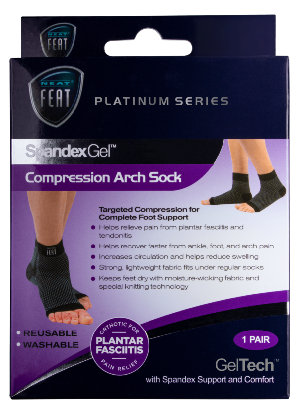 Neat Feat Spandex Gel Compression Arch Socks Large