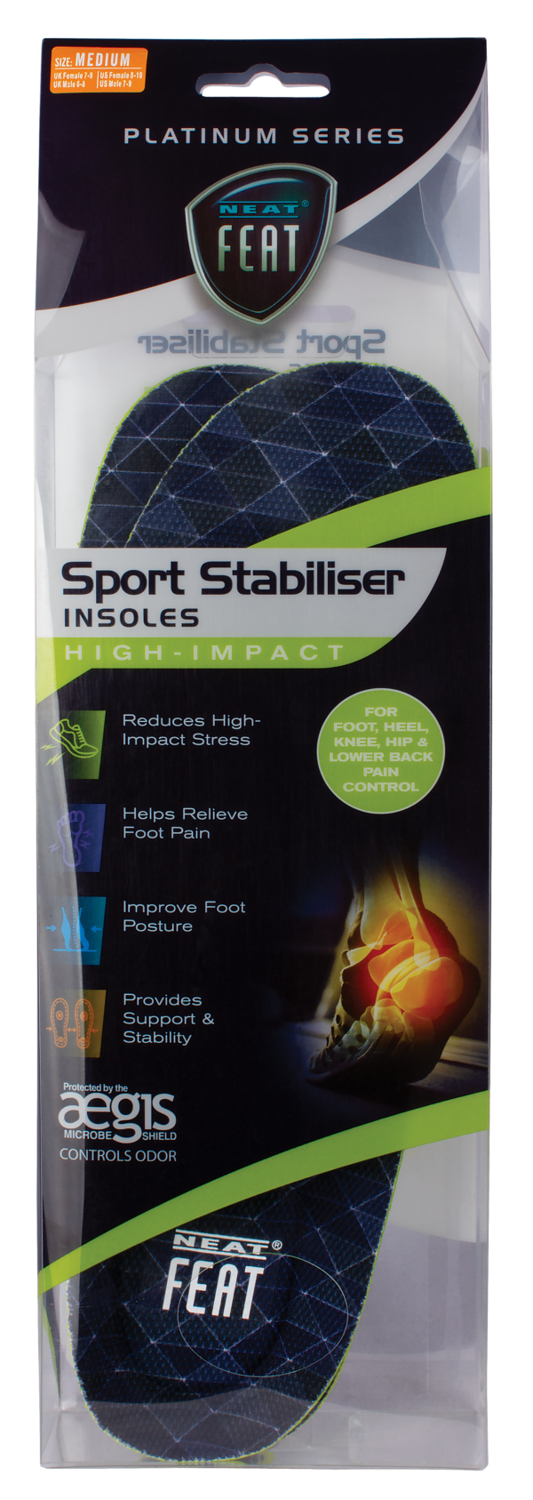 Neat Feat Sport Stabiliser High Impact Insole Medium