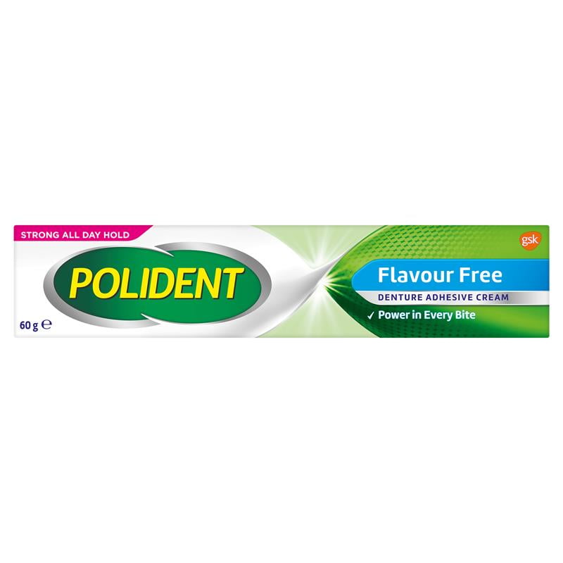 Polident Denture Adhesive Cream Flavour Free 60g 1
