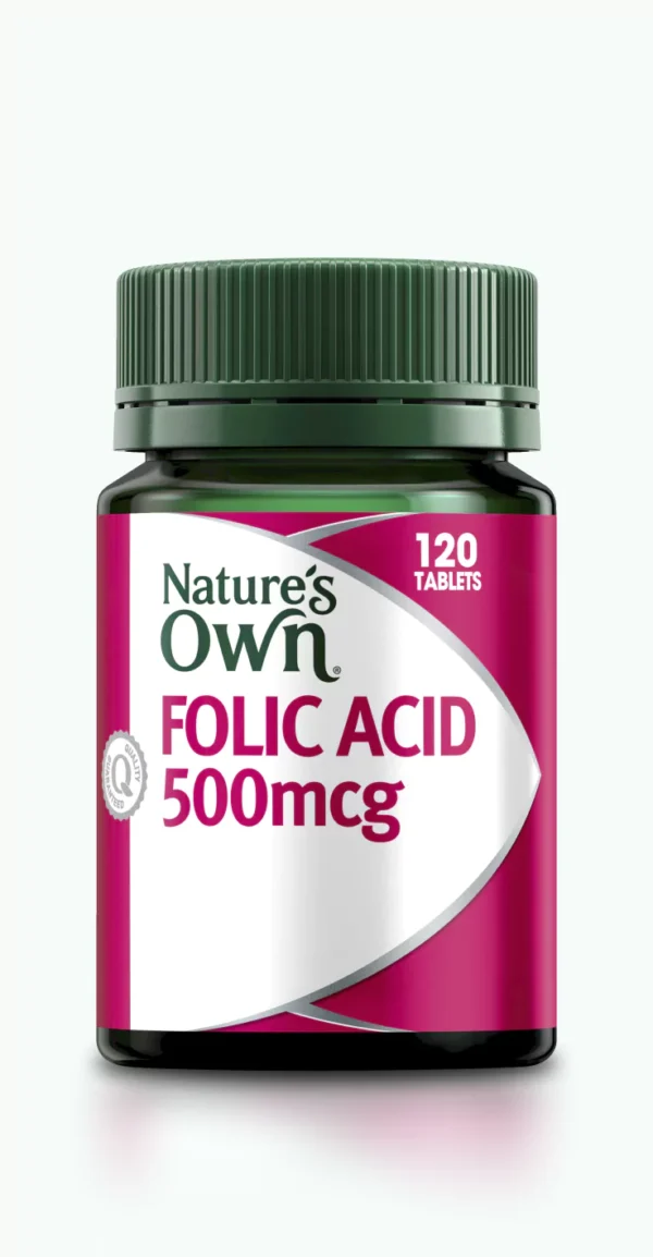 Natures Own Folic Acid 500mcg Tabs 120