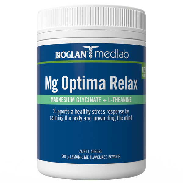 Medlab Mg Optima Relax Magnesium Glycinate + L-Theanine Lemon Lime