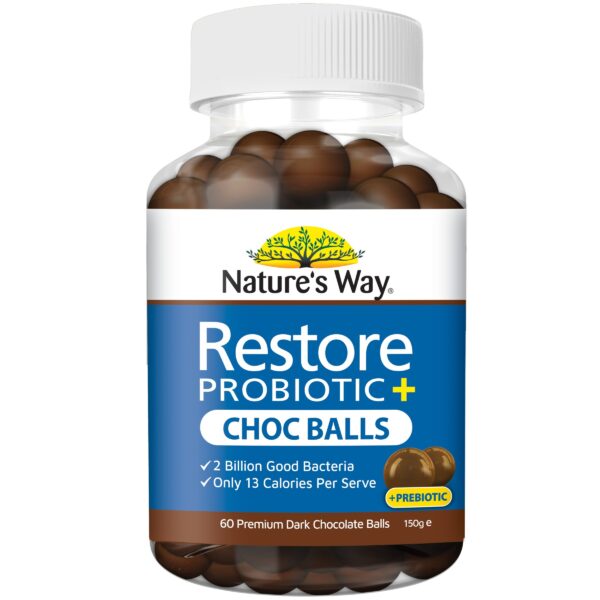 Nature's Way Restore Probiotic 60 Dark Chocolate Balls