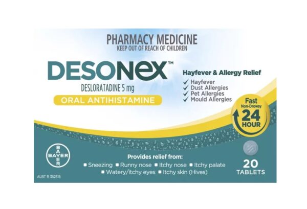 Desonex Allergy and Hayfever Relief Tablets – 5mg (20 Tablets)