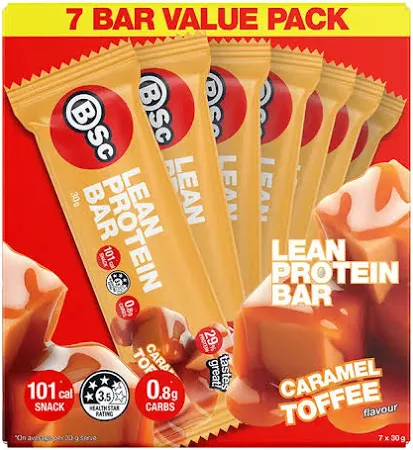 BSC Lean Protein Bar - Caramel Toffee (7 Bars) BBD - 10/09/25