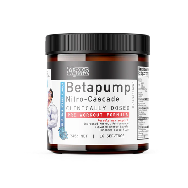 Max's Lab Series BetaPump Nitro-Cascade Blue Sour Straps 240g
