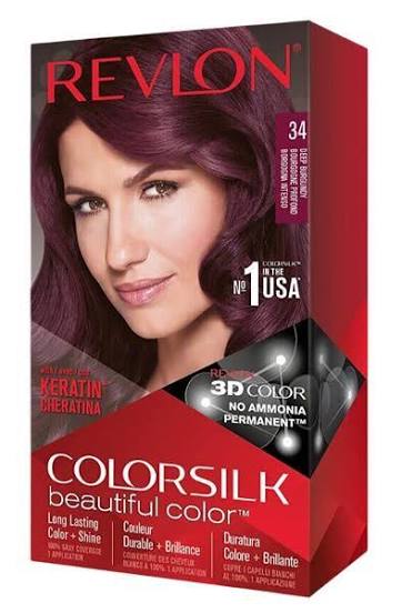 3X BUNDLE! Revlon Colorsilk Permanent Hair Color 34 Deep Burgundy