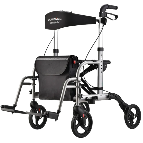 Equipmed SmartRoller 2-in-1 Rollator and Wheelchair
