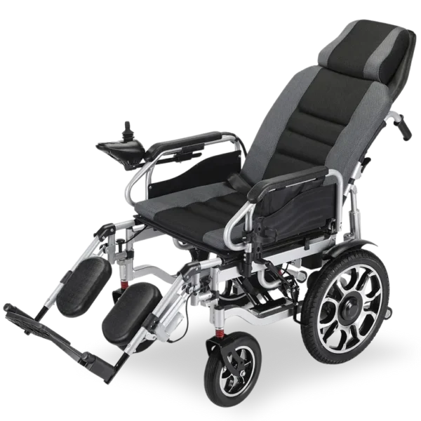 Equipmed PowerCruise LongRange Premium+ Electric Wheelchair, Grey/Black