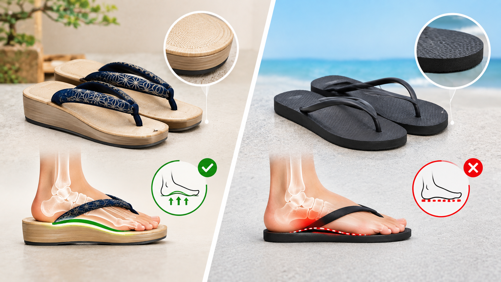 Zori Sandals vs Regular Thongs: What’s the Orthopedic Difference?