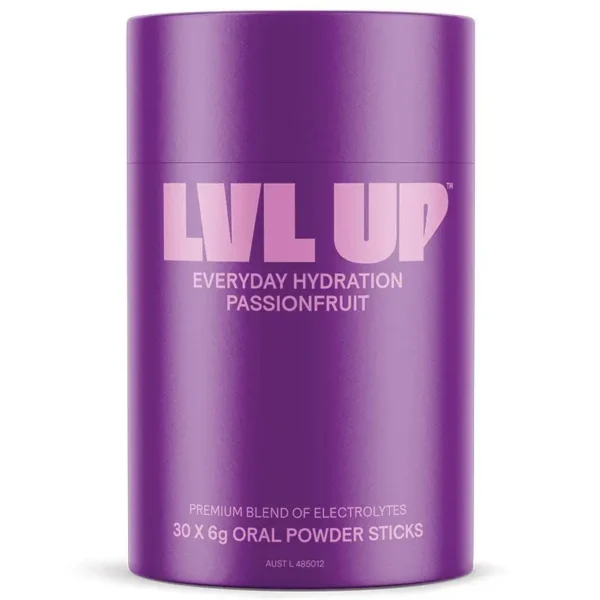 Lvl Up Everyday Hydration Sticks Passionfruit 30 Pack