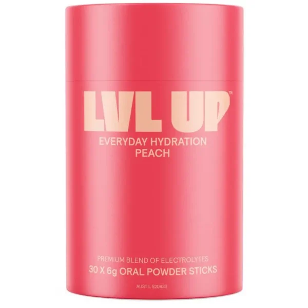Lvl Up Everyday Hydration Sticks Peach 30 Pack
