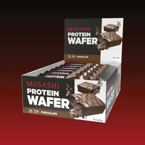Mushashi Protein Wafer Bar 40G (Box of 12 Bars)