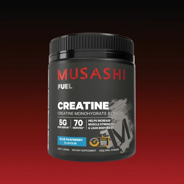 Mushashi Creatine Monohydrate Powder Blue Raspberry 420g