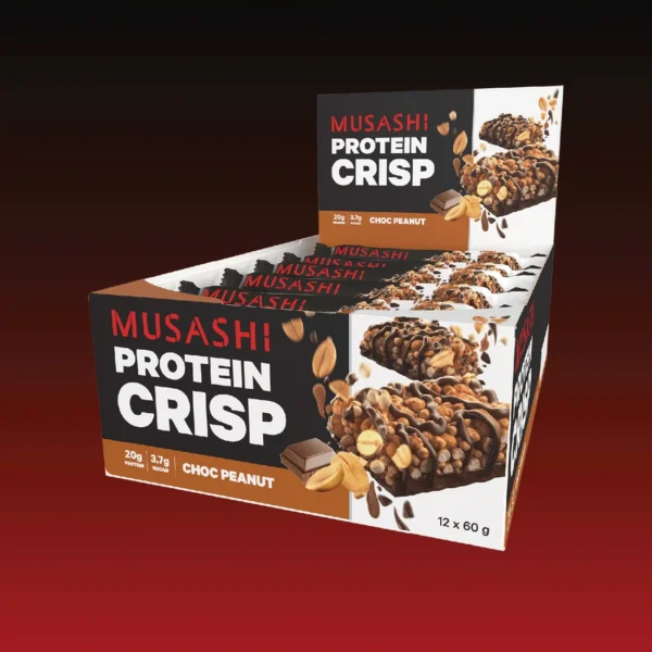 Mushashi Protein Crisp Bar 60g (Box of 12 Bars)